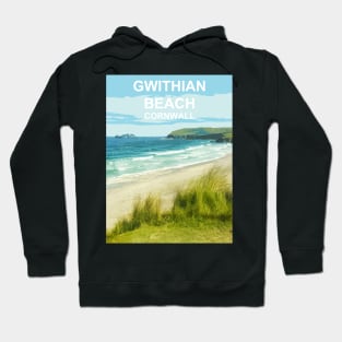 Gwithian Beach Cornwall UK Coast poster St Ives Hoodie